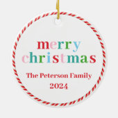 Kleurrijke vrolijke kerst jaarlijks Ornament (Achterkant)