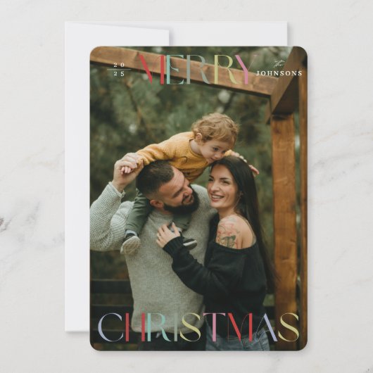 Kleurrijke vrolijke kerst Kaart (Voorkant)