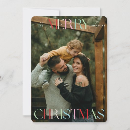 Kleurrijke vrolijke kerst Kaart (Voorkant)