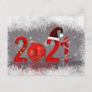 Kleurrijke vrolijke kerst Nieuwjaar 2021 Feestdagenkaart