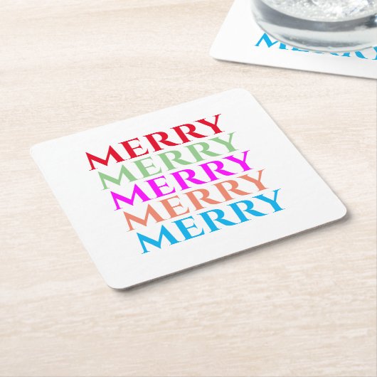 Kleurrijke vrolijke kerst Onderzetters (Schuin)