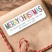  Kleurrijke Vrolijke Kerst Schattigee Retro Sterre Etiket