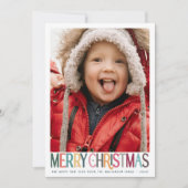  Kleurrijke Vrolijke Kerst Schattigee Sterren Foto Feestdagenkaart (Voorkant)