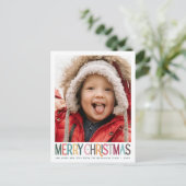  Kleurrijke Vrolijke Kerst Schattigee Sterren Foto Feestdagenkaart (Staand voorkant)