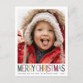  Kleurrijke Vrolijke Kerst Schattigee Sterren Foto Feestdagenkaart (Voorkant)