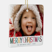  Kleurrijke Vrolijke Kerst Schattigee Sterren Foto Keramisch Ornament (Rechts)