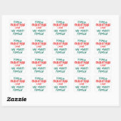 Kleurrijke vrolijke kerst vierkante sticker (Vel)