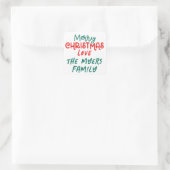 Kleurrijke vrolijke kerst vierkante sticker (Tas)