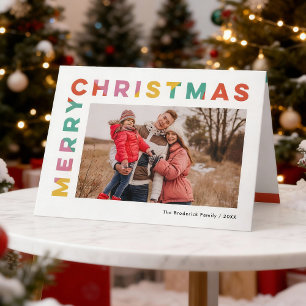Kleurrijke vrolijke kerstfoto  feestdagen kaart