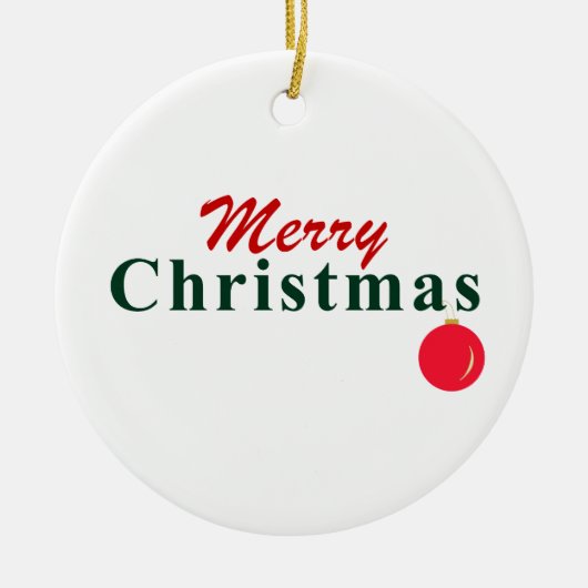 Kleurrijke Vrolijke Kerstmis en Hangend Rood Ornam Keramisch Ornament (Voorkant)