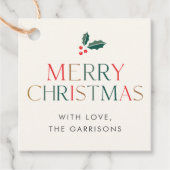 Kleurrijke Vrolijke Kerstmis groen laat cadeau Bedankjes Labels (Voorkant)