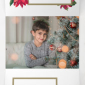 Kleurrijke Vrolijke Kerstmis | Poinsettias | Foto Drieluik Wenskaart (Binnenkant midden)