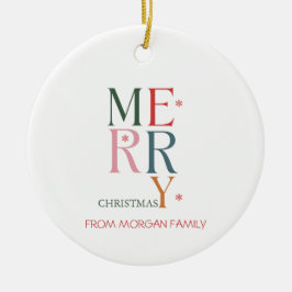 Kleurrijke Vrolijke Kerstmis Sneeuwvlokken Keramisch Ornament