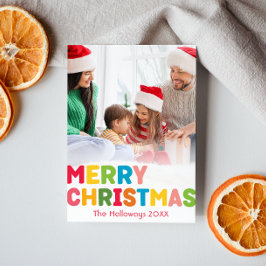 Kleurrijke Vrolijke Kerstmis Volledige Verticale F Feestdagenkaart