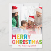 Kleurrijke Vrolijke Kerstmis Volledige Verticale F Feestdagenkaart (Voorkant)