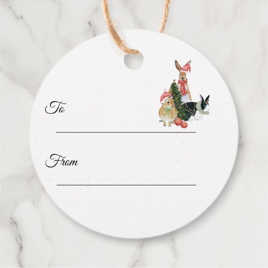 Kleurrijke Vrolijke Kersttekst Schattige Kerstcade Bedankjes Labels (Achterkant)