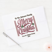 Kleurrijke vrolijke kerstvreugde! vierkante sticker (Envelop)