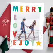 KLEURRIJKE VROLIJKE LIEFDE VREUGDEFOTO LIJST FEESTDAGENKAART