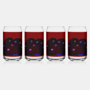Kleurrijke Vrouw Animatie Blikvorm Glas