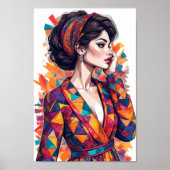 Kleurrijke vrouw Art Poster (Voorkant)