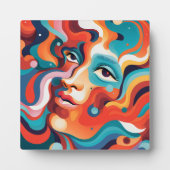 Kleurrijke Vrouw Levendige Werveling van Emoties Fotoplaat (Voorkant)