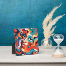 Kleurrijke Vrouw Levendige Werveling van Emoties