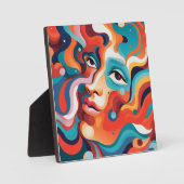 Kleurrijke Vrouw Levendige Werveling van Emoties Fotoplaat (Voorkant)