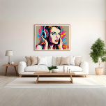 Kleurrijke Vrouw Luistert naar Muziek Pop Art Poster<br><div class="desc">Dompel jezelf onder in een wereld van levendige creativiteit met onze 'Kleurrijke vrouw Luistert naar Music Pop Art Poster'. Dit boeiende kunstwerk combineert perfect de levendige geest van pop kunst met het plezier van muziek. De gedurfde kleuren en ingewikkelde details creëer zijn een visueel opvallende ervaring die de liefde voor...</div>