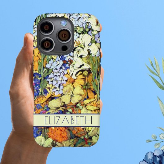 Kleurrijke Vrouwelijke Bloementuin Voornaam Case-Mate iPhone Case