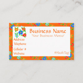 Kleurrijke vrouwelijke bloemrijke designer Visitek Kortingskaartje