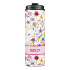 Kleurrijke Vrouwelijke en Girly Spring Wild Flower Thermosbeker