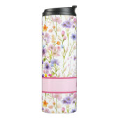 Kleurrijke Vrouwelijke en Girly Spring Wild Flower Thermosbeker (Gedraaid links)