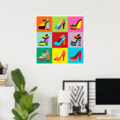 Kleurrijke vrouwelijke pop schoenen posters (Thuiskantoor)