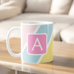 Kleurrijke Vrouwelijke Strepen Monogram Kleurrijk Koffiemok<br><div class="desc">Voeg een pop van kleur en persoonlijkheid toe aan uw ochtendroutine met onze kleurrijke Feminine Stripes Monogram Coffee Mok. Deze levendige mok is ontworpen om uw dag op te fleuren en combineert chique strepen met een gepersonaliseerd monogram voor een vleugje individualiteit. Deze mok is vervaardigd uit hoogwaardig keramiek en heeft...</div>