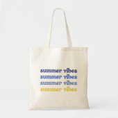 Kleurrijke vrouwelijke zomervibes in blauw en geel tote bag (Voorkant)