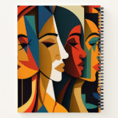 Kleurrijke vrouwen gezichten notitieboek (Achterkant)