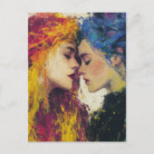 Kleurrijke vrouwen in de liefde briefkaart (Voorkant)