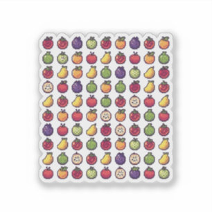 Kleurrijke Vruchten Gepixeliseerd 32-bits ArtVinyl Sticker