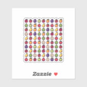 Kleurrijke Vruchten Gepixeliseerd 32-bits ArtVinyl Sticker (Vel)