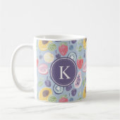 Kleurrijke Vruchten Monogram Lente Patroon Koffiemok (Links)