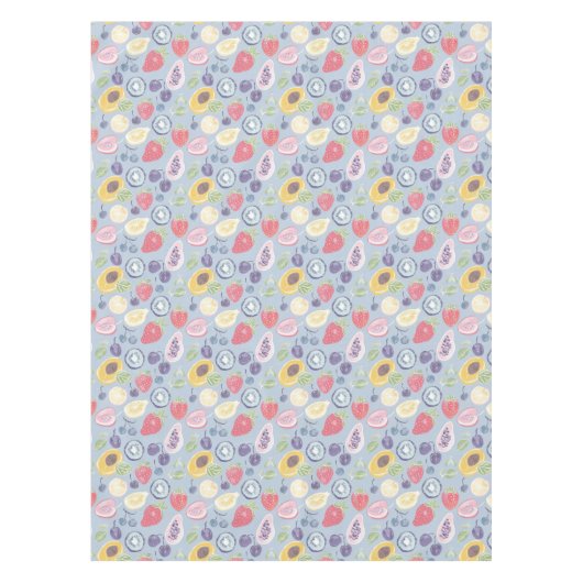 Kleurrijke Vruchten Monogram Lente Patroon Tafelkleed (Voorkant)