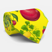 Kleurrijke Vruchten Patroon 01.b B Geel BG Stropdas (Opgerold)
