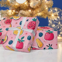 Kleurrijke vruchten roze decor