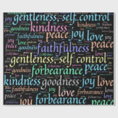 Kleurrijke vruchten van de geest in Word Cloud Cadeaupapier (Vlak)