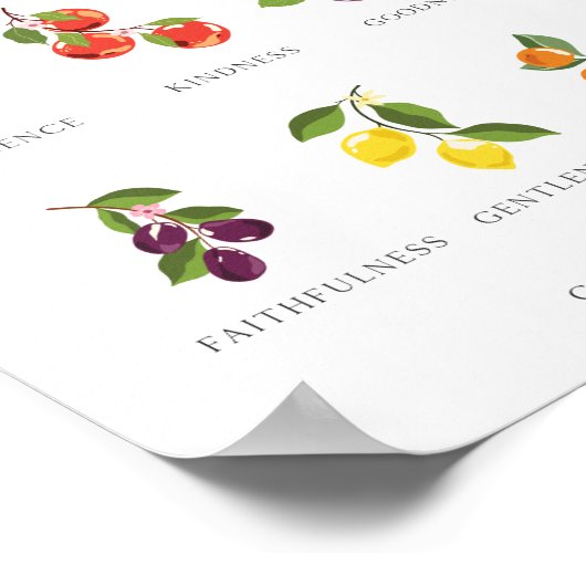 Kleurrijke vruchten van het Poster dat de spiriemm (Hoek)