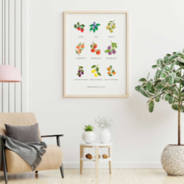 Kleurrijke vruchten van het Poster dat de spiriemm