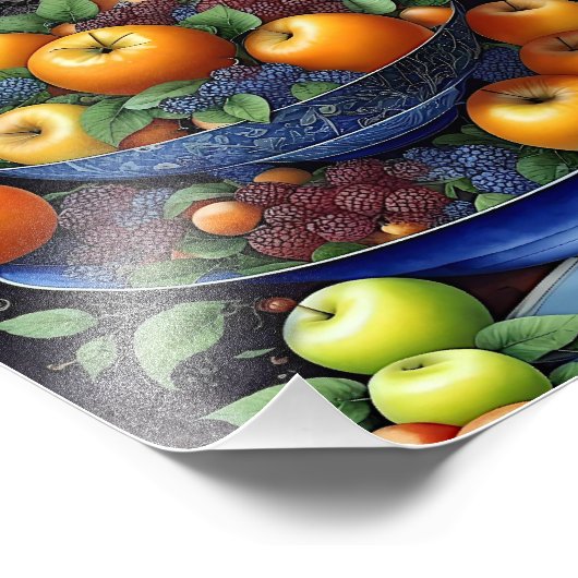 Kleurrijke vruchtenkom foto afdruk (Hoek)