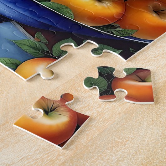 Kleurrijke vruchtenkom met appelen en druiven legpuzzel (Zijkant)