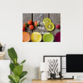Kleurrijke vruchtensappen / Eet de regenboog Poster (Thuiskantoor)