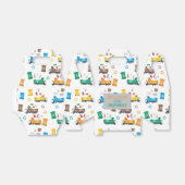 Kleurrijke vuilniswagens en -bakken van afgelopen  bedankdoosjes (Uitgevouwen)